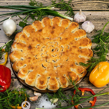 Осетинский пирог с мясом и болгарским перцем